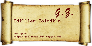 Göller Zoltán névjegykártya