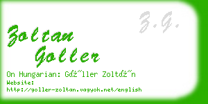 zoltan goller business card